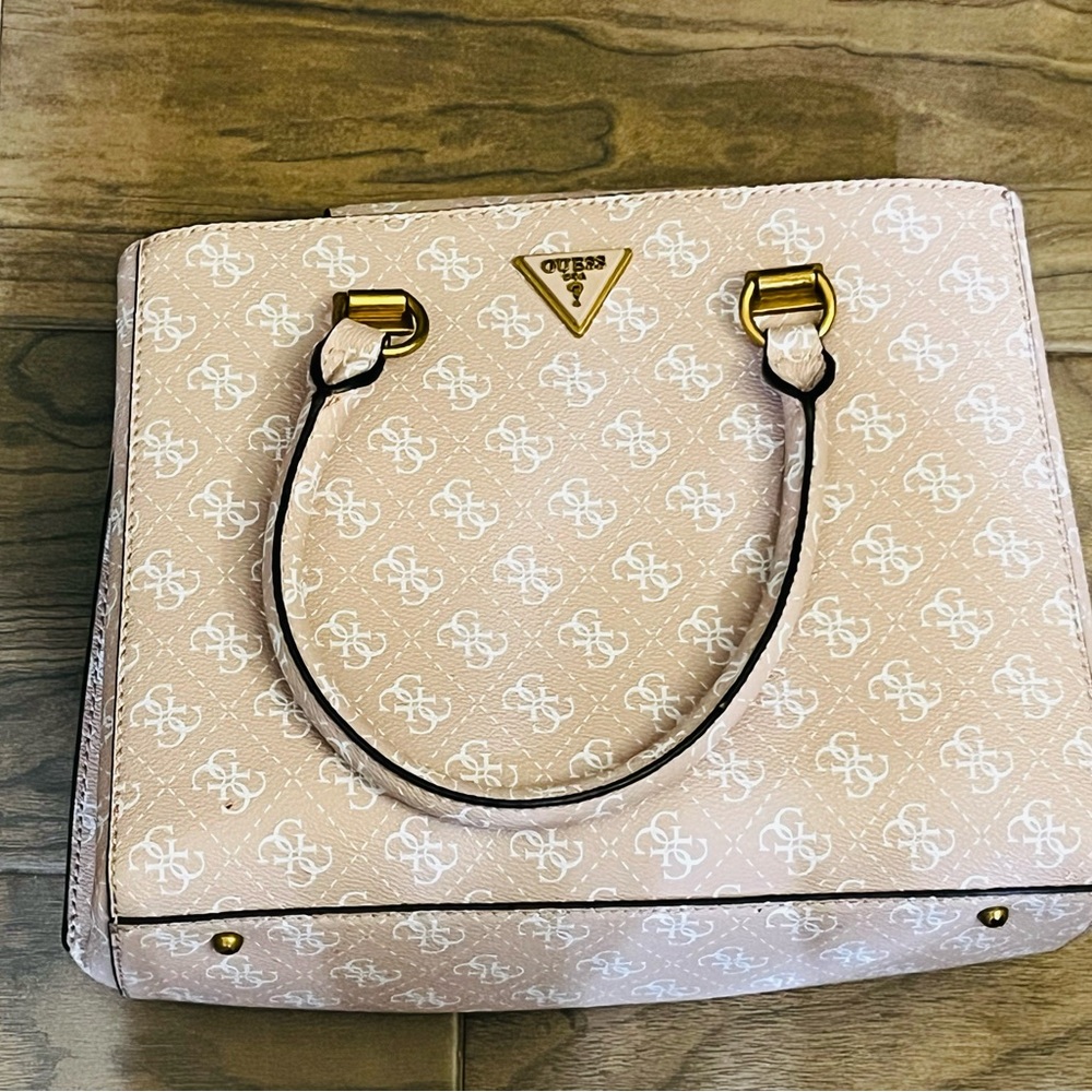 Guess Beige Monogram Tote Bag